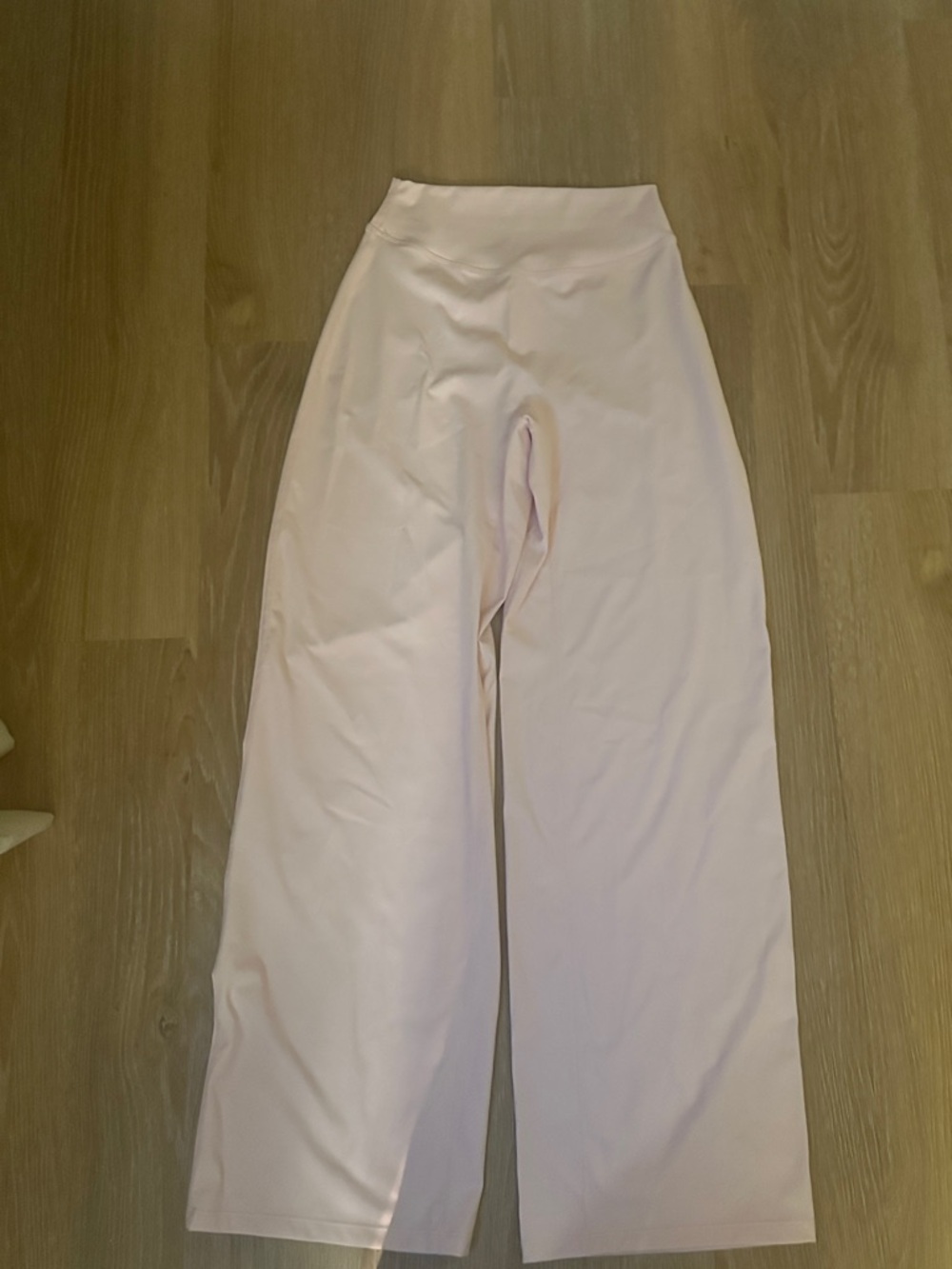 High-Waist Wide Leg Pants - Light Blush Pink